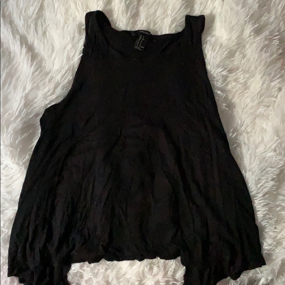 Black forever 21 open back tank top